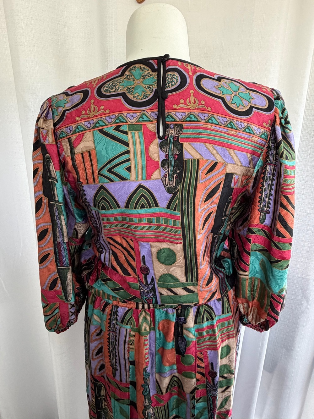 Vintage Diane Freis Original 100% Silk Abstract Print 2 Piece Skirt Set Size M - Picture 4 of 8
